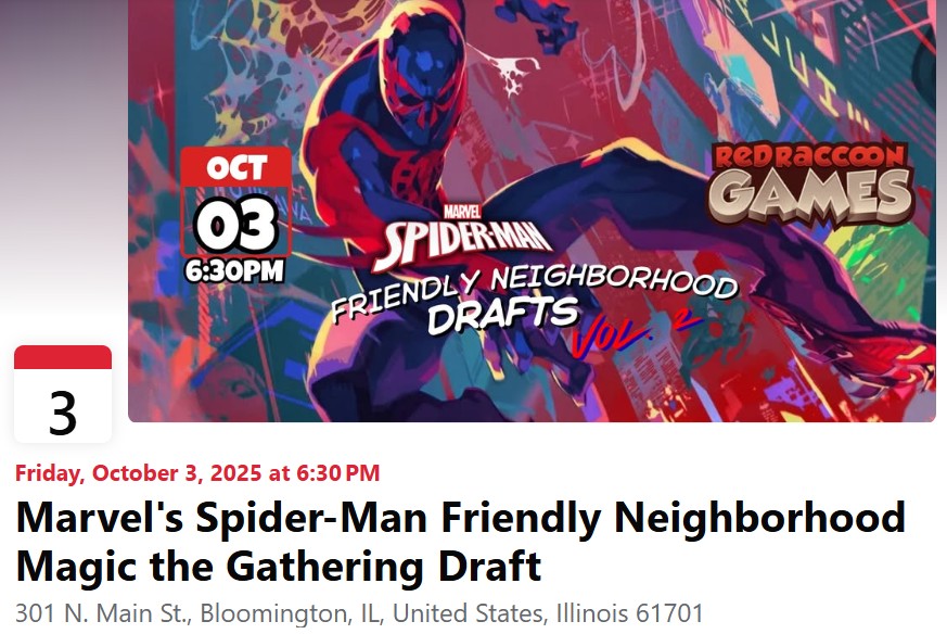 Marvel’s Spider-Man Friendly Neighborhood Magic The Gathering Draft @ Red Raccoon Games 3 October 2025