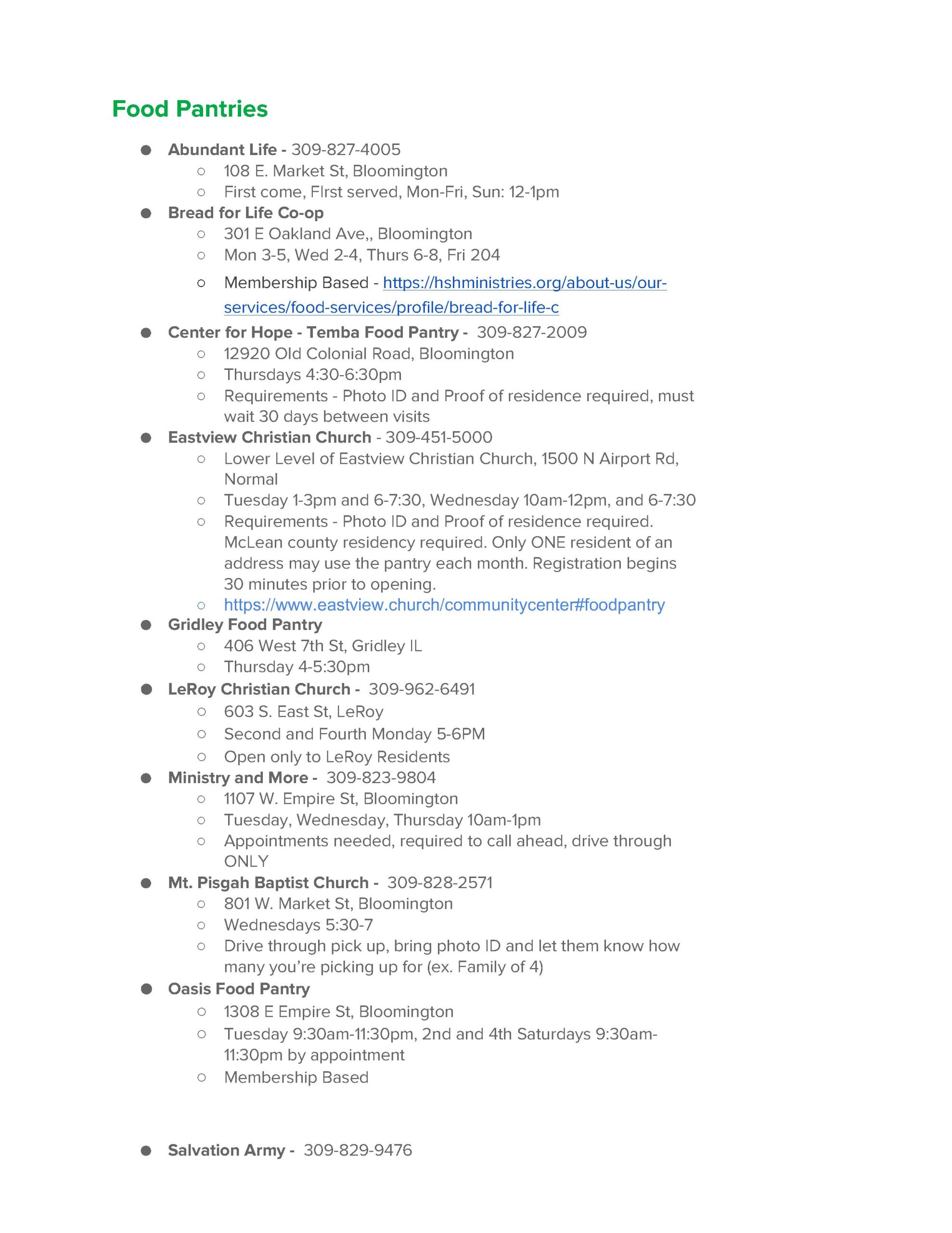 Food Pantry Lists As Of 02 November 2025 Pg 1