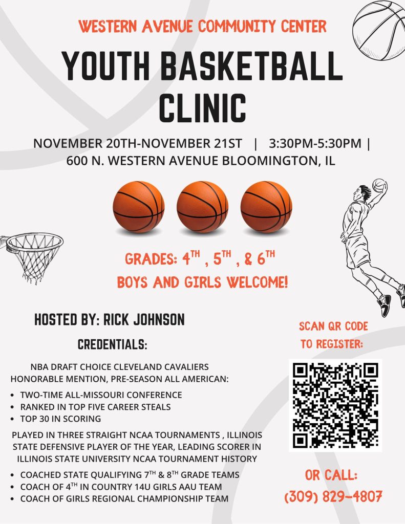 Western Avenue Community Center Free Youth Basketball Clinic 20-21 November 2025