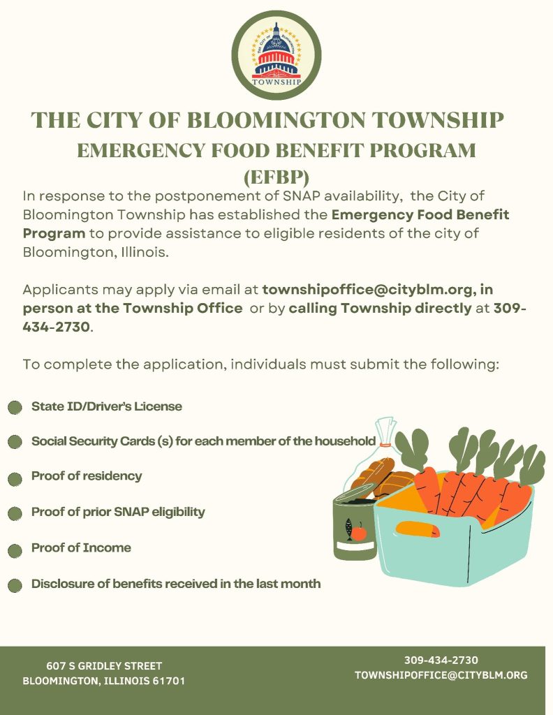 City of Bloomington Township Emergency Food Benefit Program November 2025