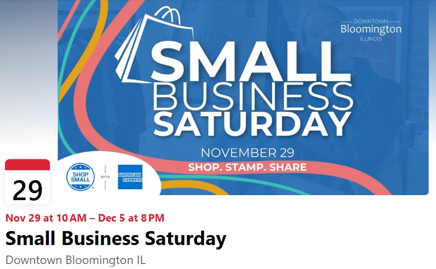 Small Business Saturday @ Downtown Bloomington 29 November - 5 December 2025