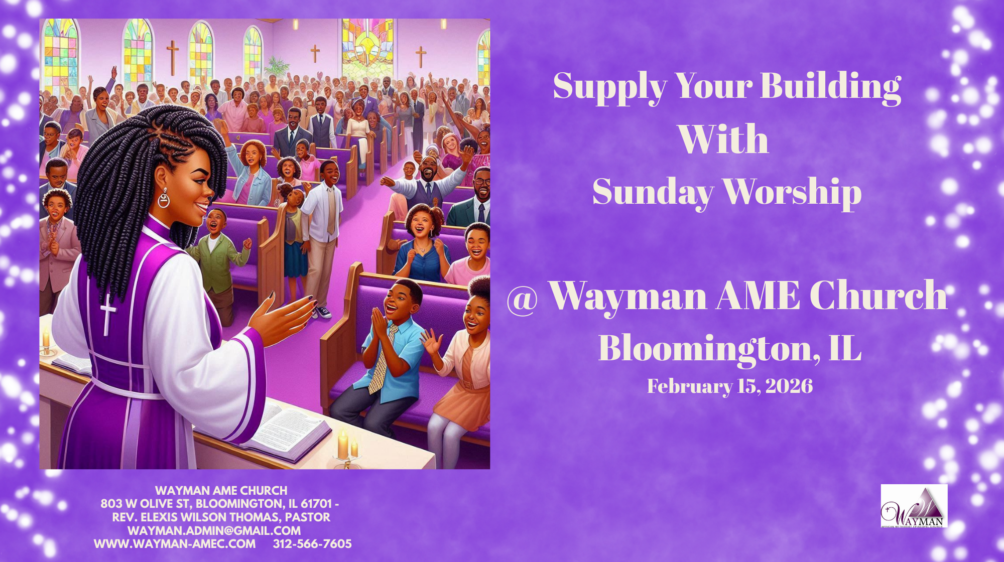 15 Feb 2026 Supply Your Building With Sunday Worship