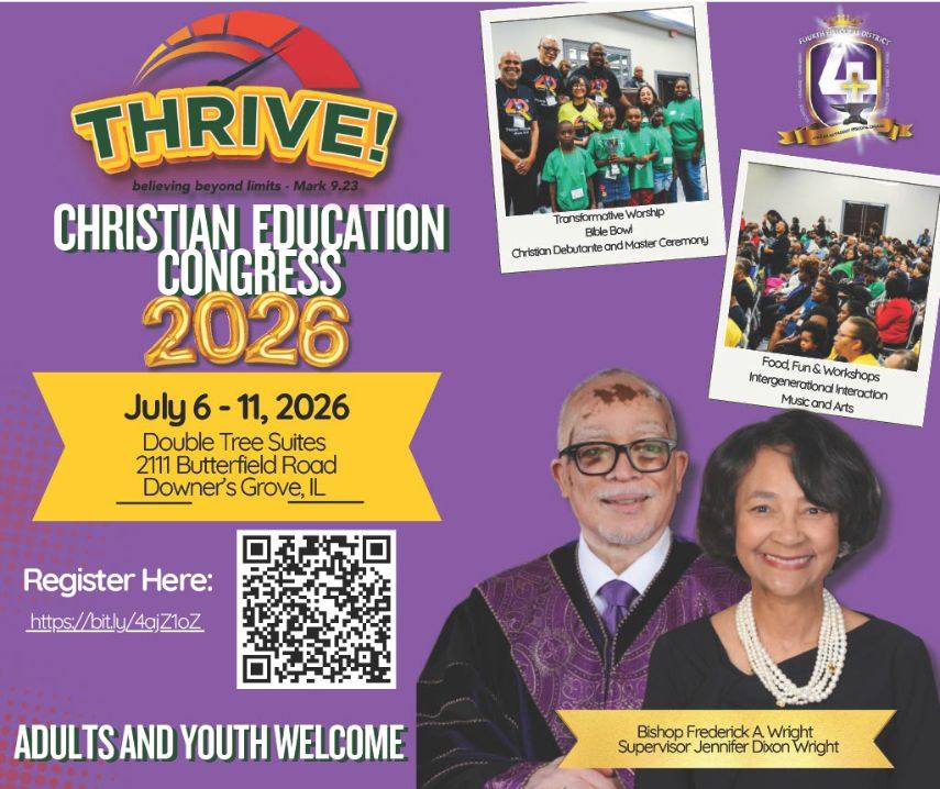 4th Episcopal District of the AME Church 2026 Christian Education Congress (CEC) Registration 6 - 11 July 2026