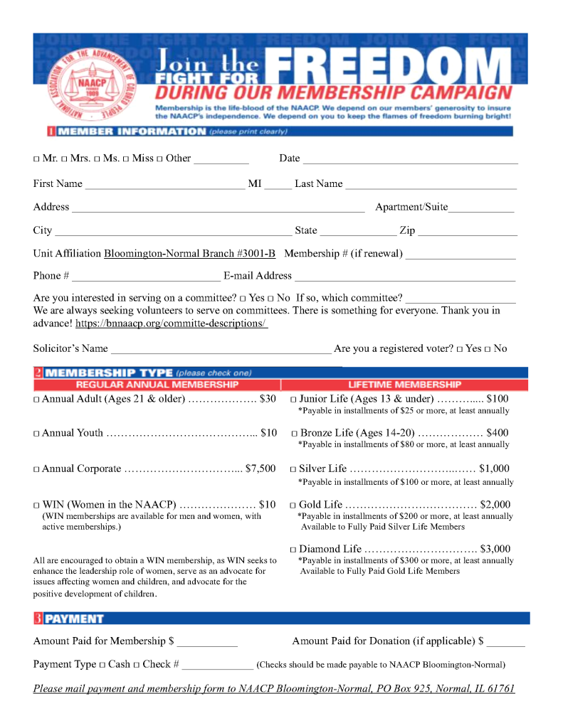 B-N NAACP Membership Form - 2026
