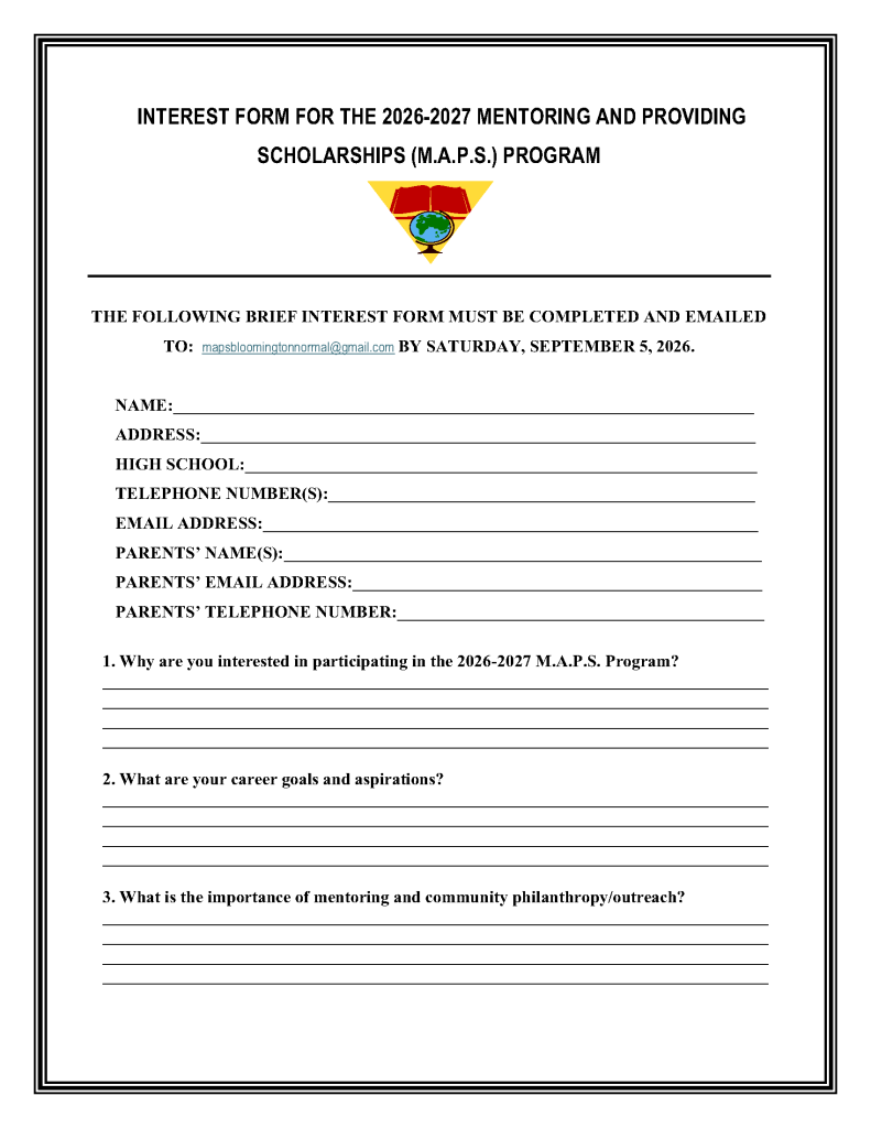 2026-2027 Mentoring And Providing Scholarships (MAPS) Program Interest Form Pt2