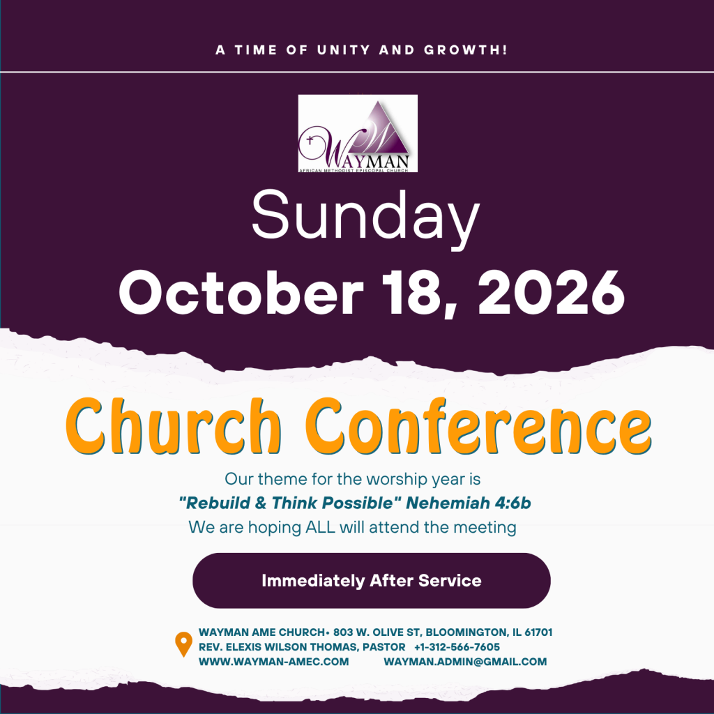 Church Conference Save The Date!! 18 October 2026