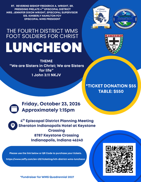 Fourth District WMS Luncheon @ Bishop Wright’s Planning Meeting 23 October 2026