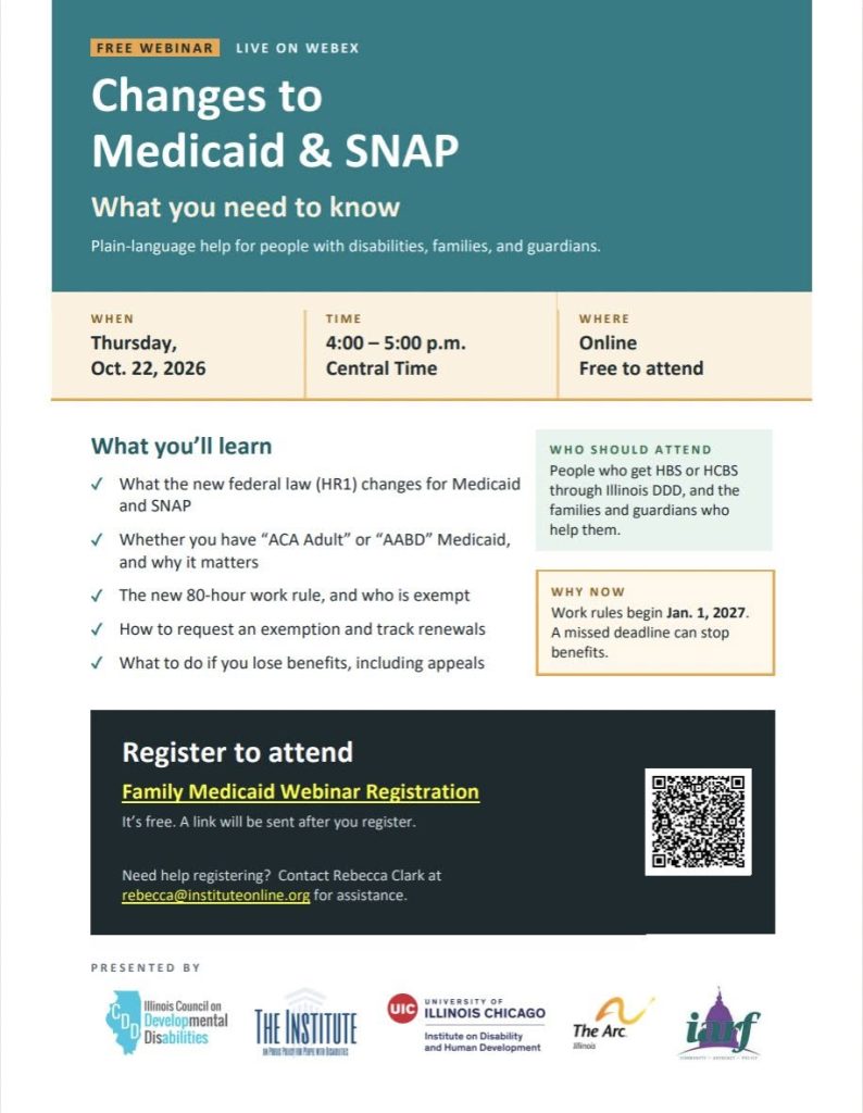 Changes To Medicaid & SNAP @ Lifelong Access 22 October 2026